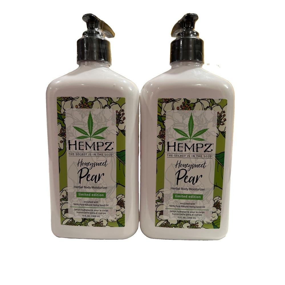 2 Hempz HONEYSWEET PEAR Herbal Body Moisturizer Lotion 17oz Limited Edition New